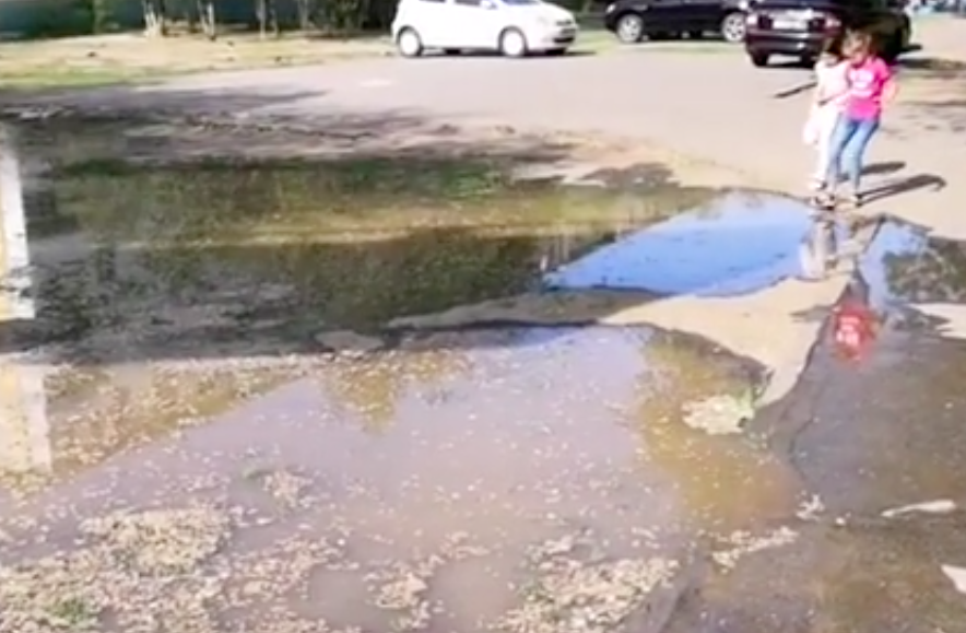 В Астрахани двор жилого дома залила зловонная жидкость В Астрахани двор жилого дома залила зловонная жидкость